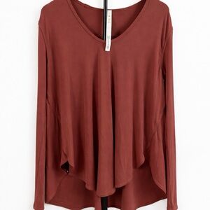Lululemon Nulu Relaxed Long Sleeve Top Mauve/Rust Flowy Athleisure Size 6